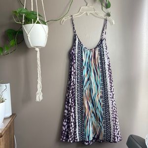 EUC Express flowy tank top spaghetti strap dress. Vibrant colors!!